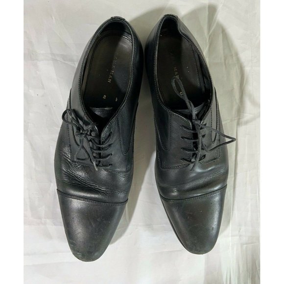 Zara Men's Shoes Black Leather Laces With 4 Eyelets Pointed Toe Size 42 - Picture 1 of 10